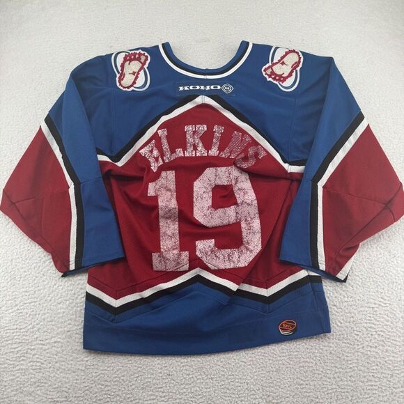 Vintage Colorado Avalanche ELKINS #19 Custom Jersey Mens Small Red Stitched READ - Picture 7 of 7